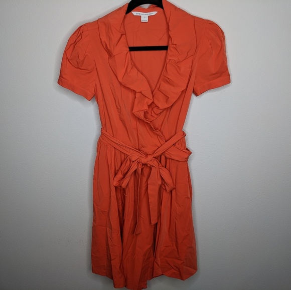 Diane Von Furstenberg Dresses & Skirts - Diane von Furstenberg Bethania Wrap Dress Orange 2